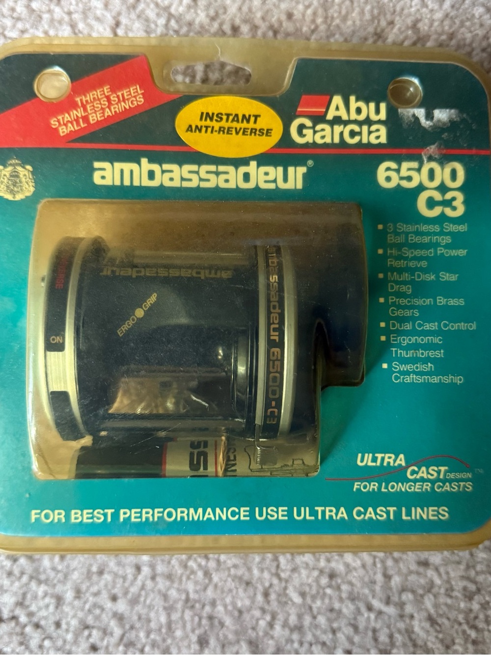 Abu Garcia Vintage Ambassadeur 6500 C3 Baitcasting Reel Instant Anti-Reverse